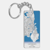 Eenvoudig minimumaantal ritten in Kopenhagen Denem Sleutelhanger (Voorkant Links)
