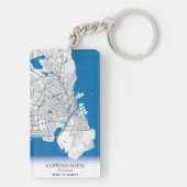 Eenvoudig minimumaantal ritten in Kopenhagen Denem Sleutelhanger (achterkant)