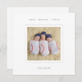 Eenvoudig minimumaantal triplets Fotoaankondiging (Voorkant / Achterkant)