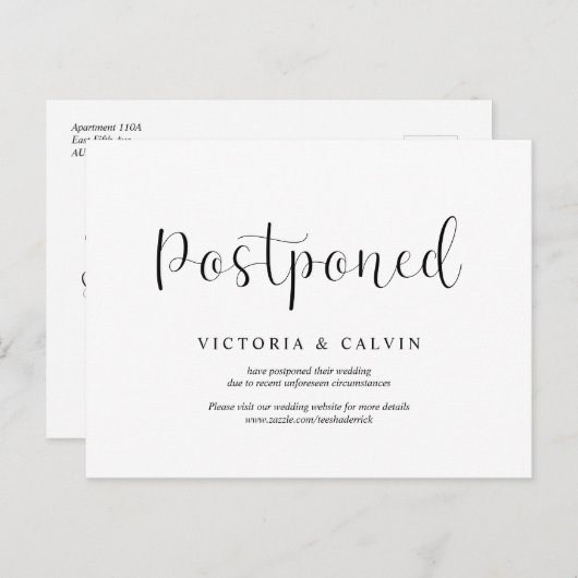 Eenvoudig minimumaantal, uitgestelde weddenschap briefkaart (Voorkant / Achterkant)