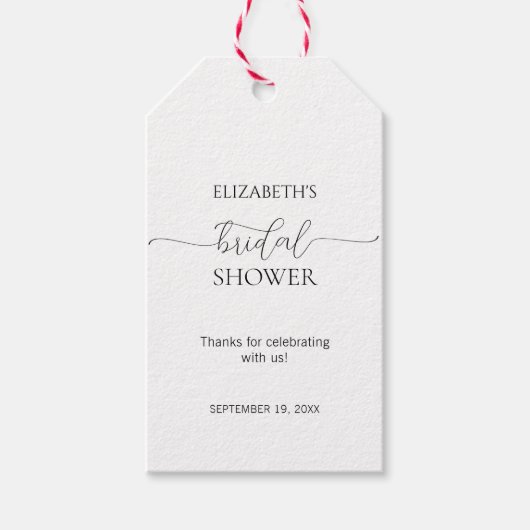 Eenvoudig Minimumniveau voor zwart-witscript Cadeaulabel (Voorkant)