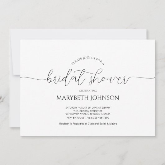 Eenvoudig Minimumniveau voor zwart-witscript Kaart (Voorkant)