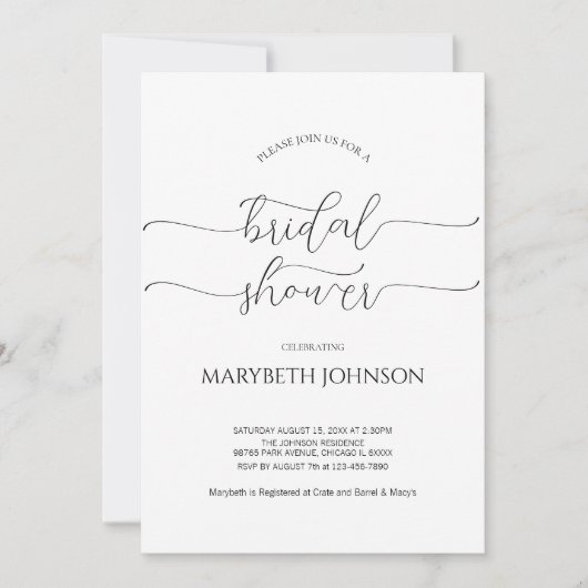 Eenvoudig Minimumniveau voor zwart-witscript Kaart (Voorkant)