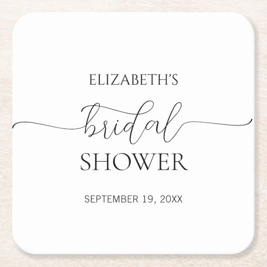 Eenvoudig Minimumniveau voor zwart-witscript Kartonnen Onderzetters (Voorkant)