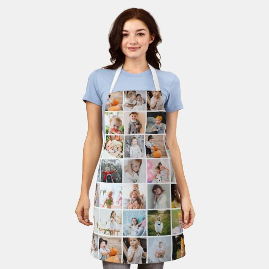 Eenvoudig modern 29-foto collage medium schort (Gedragen)