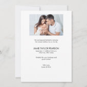 Eenvoudig Modern 2 Baby Foto's Trendy retro Bedankkaart (Achterkant)