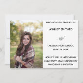 Eenvoudig modern 2 foto afstudeerfeest aankondiging (Achterkant)