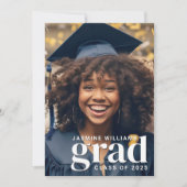 Eenvoudig modern 2-foto afstudeerfeest kaart (Voorkant)