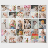 Eenvoudig Modern 30-foto collage Cadeaupapier (Vlak)