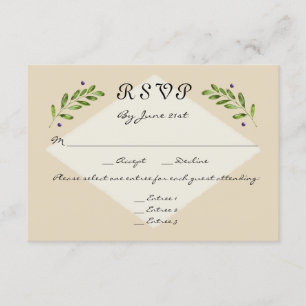 Eenvoudig Modern 3 Menu Keuzes RSVP Reactie Bruilo