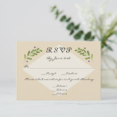 Eenvoudig Modern 3 Menu Keuzes RSVP Reactie Bruilo (Staand voorkant)