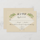 Eenvoudig Modern 3 Menu Keuzes RSVP Reactie Bruilo (Voorkant / Achterkant)