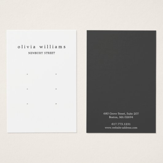 Eenvoudig Modern 3 Oorbellen Display Kaart (Voorkant /achterkant)