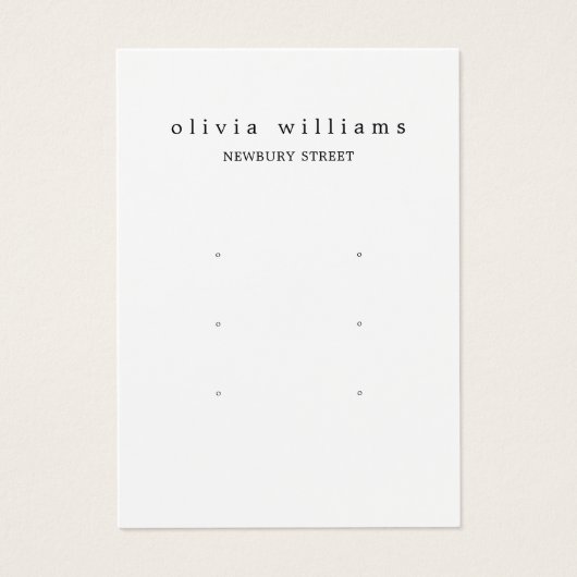 Eenvoudig Modern 3 Oorbellen Display Kaart (Voorkant)