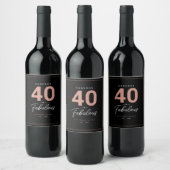 Eenvoudig modern 40- en Fabulous-personalized Wine Wijn Etiket (Flessen)
