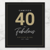 Eenvoudig, modern, 40- en handig, persoonlijk wijn etiket (Enkel label)