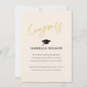 Eenvoudig Modern 4 Fotocollage Beige Afstuderen Aankondiging (Achterkant)