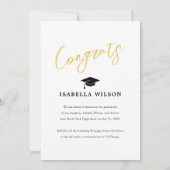 Eenvoudig Modern 4 Fotocollage Wit Afstuderen Aankondiging (Achterkant)