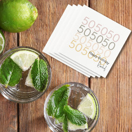 Eenvoudig Modern 50e Verjaardags Papier Servet