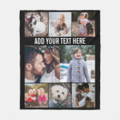 Eenvoudig Modern 8 Photo Collage Aangepaste Tekst  Fleece Deken (Voorkant)