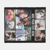 Eenvoudig Modern 8 Photo Collage Aangepaste Tekst  Fleece Deken (Voorkant (Horizontaal))