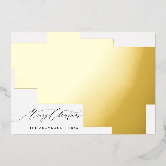 Eenvoudig Modern 9 Fotocollage Vrolijk Kerstfeest Folie Feestdagenkaart (Voorkant)