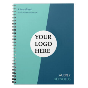 Eenvoudig Modern Aangepast Blauw Groen Professione Notitieboek