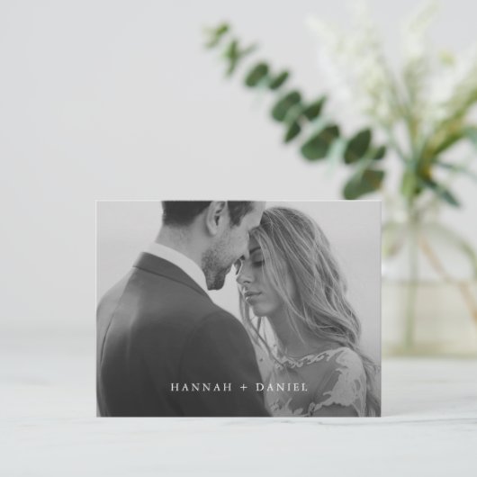 Eenvoudig Modern Aangepast Foto Bewaar de Datum Uitnodiging Briefkaart (Staand voorkant)