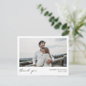 Eenvoudig modern aangepast fotohuwelijk Bedankt Briefkaart (Staand voorkant)