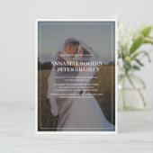 Eenvoudig modern aangepast fotohuwelijk kaart (Staand voorkant)