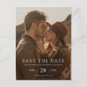 Eenvoudig modern aangepast fotohuwelijk sparen de  aankondigingskaart (Voorkant)