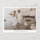 Eenvoudig modern aangepast fotohuwelijk sparen de  uitnodiging briefkaart (Voorkant)