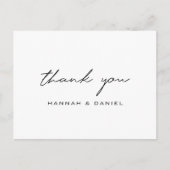 Eenvoudig modern aangepast huwelijk Dank u Briefka Briefkaart (Voorkant)