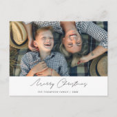 Eenvoudig modern, aangepast kerstBriefkaart met fo Feestdagenkaart (Voorkant)