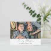 Eenvoudig modern, aangepast kerstBriefkaart met fo Feestdagenkaart (Staand voorkant)
