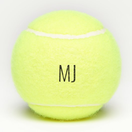 Eenvoudig modern aangepast monogram tennisballen (Achterkant)