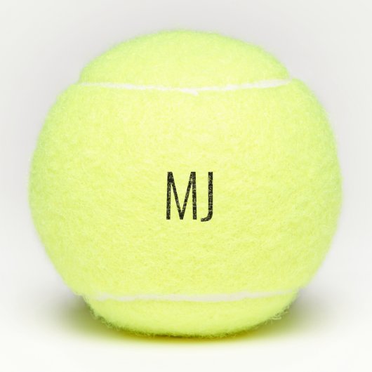 Eenvoudig modern aangepast monogram tennisballen (Voorkant)