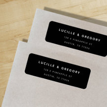 Eenvoudig modern aangepast zwart retouradres