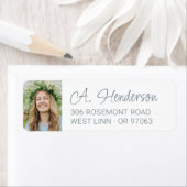 Eenvoudig modern aangepaste foto retour adres etiket (Insitu)