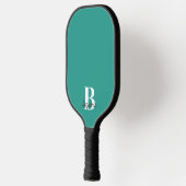Eenvoudig Modern Aangepaste Monogram Naam Donker A Pickleball Paddle (Links)