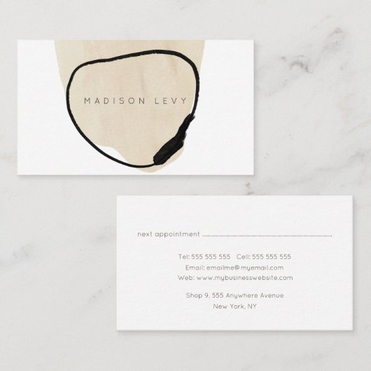 Eenvoudig modern Abstract Artisan Business Afsprakenkaartje (Voorkant / Achterkant)