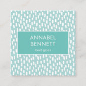 Eenvoudig modern abstract mintgroen vierkante visitekaartje (Voorkant)