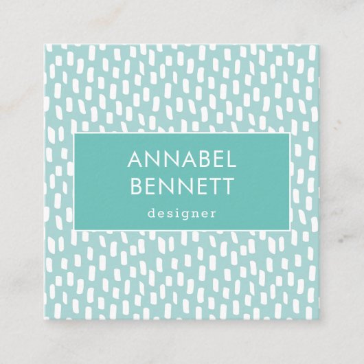 Eenvoudig modern abstract mintgroen vierkante visitekaartje (Voorkant)