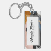 Eenvoudig modern Abstract QR-codeVisitekaartje Sleutelhanger (Voorkant Links)