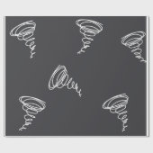 Eenvoudig modern Abstract Tornado Pattern Black Cadeaupapier (Vlak)