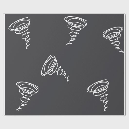 Eenvoudig modern Abstract Tornado Pattern Black Cadeaupapier (Vlak)