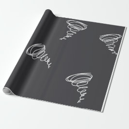 Eenvoudig modern Abstract Tornado Pattern Black Cadeaupapier