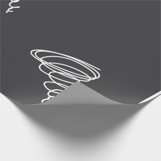 Eenvoudig modern Abstract Tornado Pattern Black Cadeaupapier (Hoek)