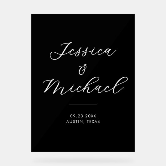 Eenvoudig Modern Acryl Huwelijk Welkom Teken Acryl Bord (Voorkant)