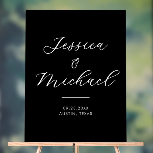 Eenvoudig Modern Acryl Huwelijk Welkom Teken Acryl Bord (Neutraal)